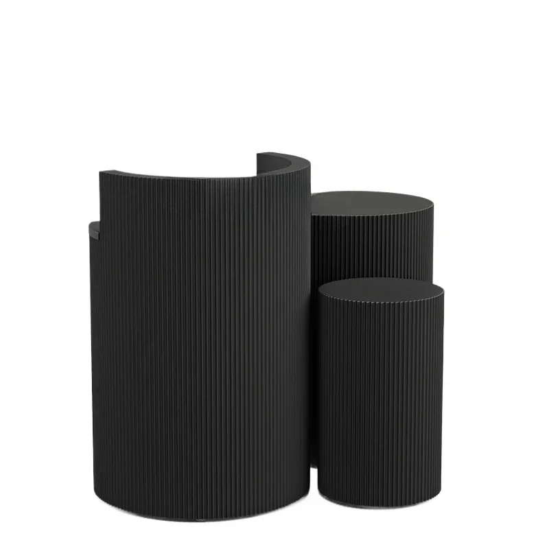 

TQH restaurant black light luxury welcome desk store curved checkout page information desk hotel reception desk