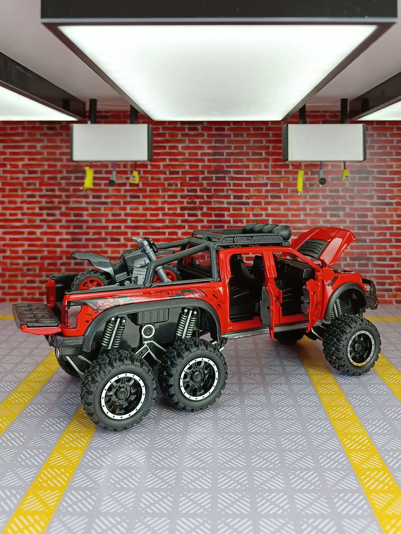 Raptor F150-modelos de coches todoterreno, juguetes de aleación fundidos con sonido y luz, vehículos de Metal, colección de regalos, 1/32