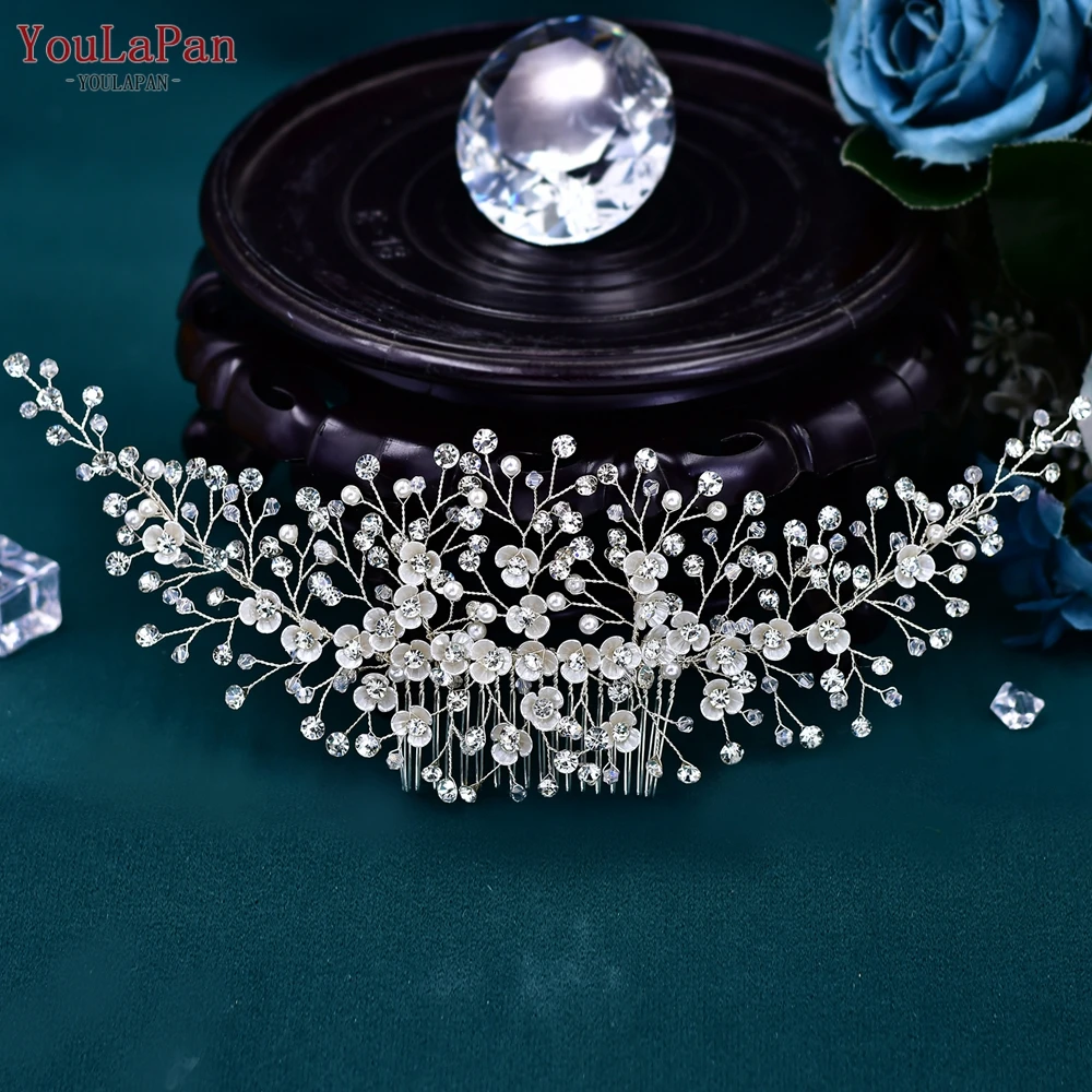 YouLaPan Rhinestone Handmade Bridal Hair Comb Bridesmaid Wedding Hair Accessories Women Exquisite Headband Party Headwear HP571