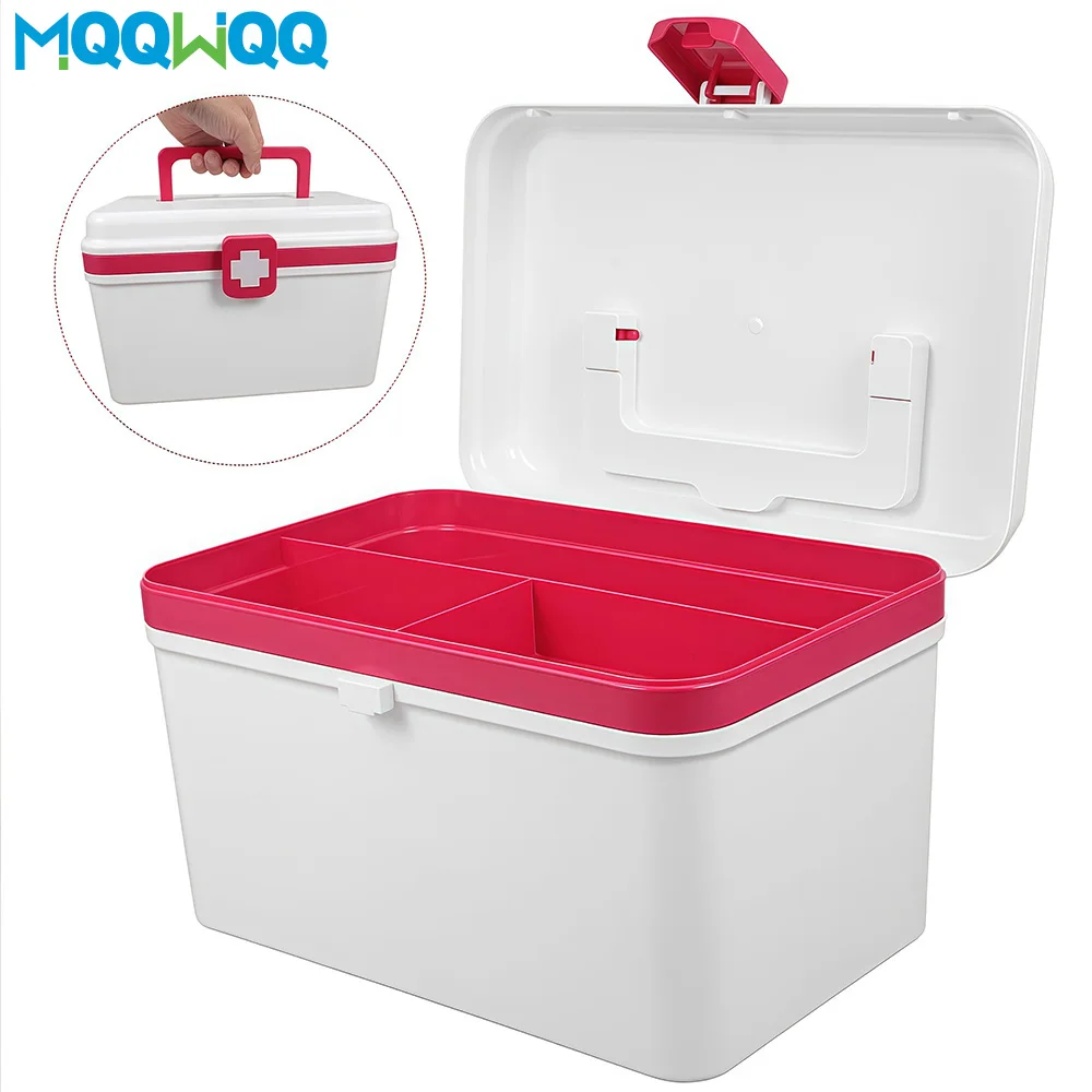 

1Pcs Plastic Storage First Aid Box with Removable Tray Craft Organizers & Storage Storage Container for Organizing Home