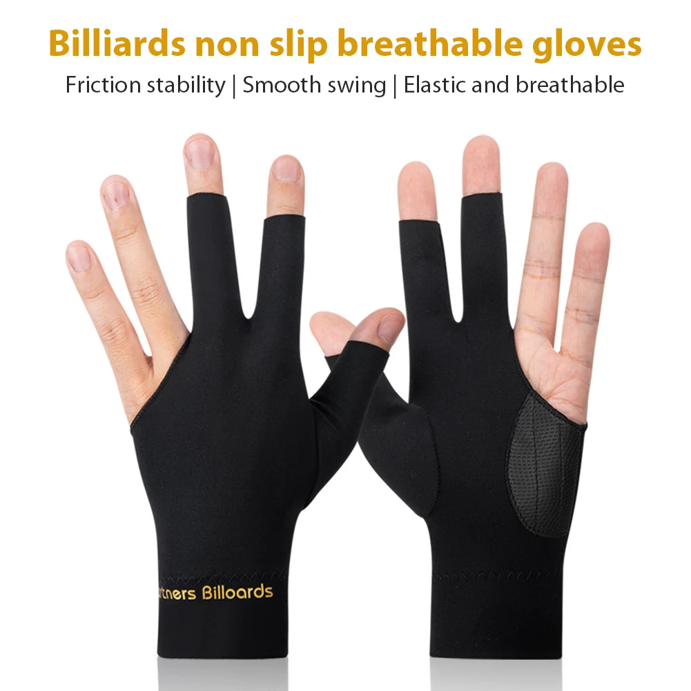 Billiard Gloves Open Finger Gloves Anti-Slip 3 Finger Snooker Glove Breathable Billiard Sports Accessories