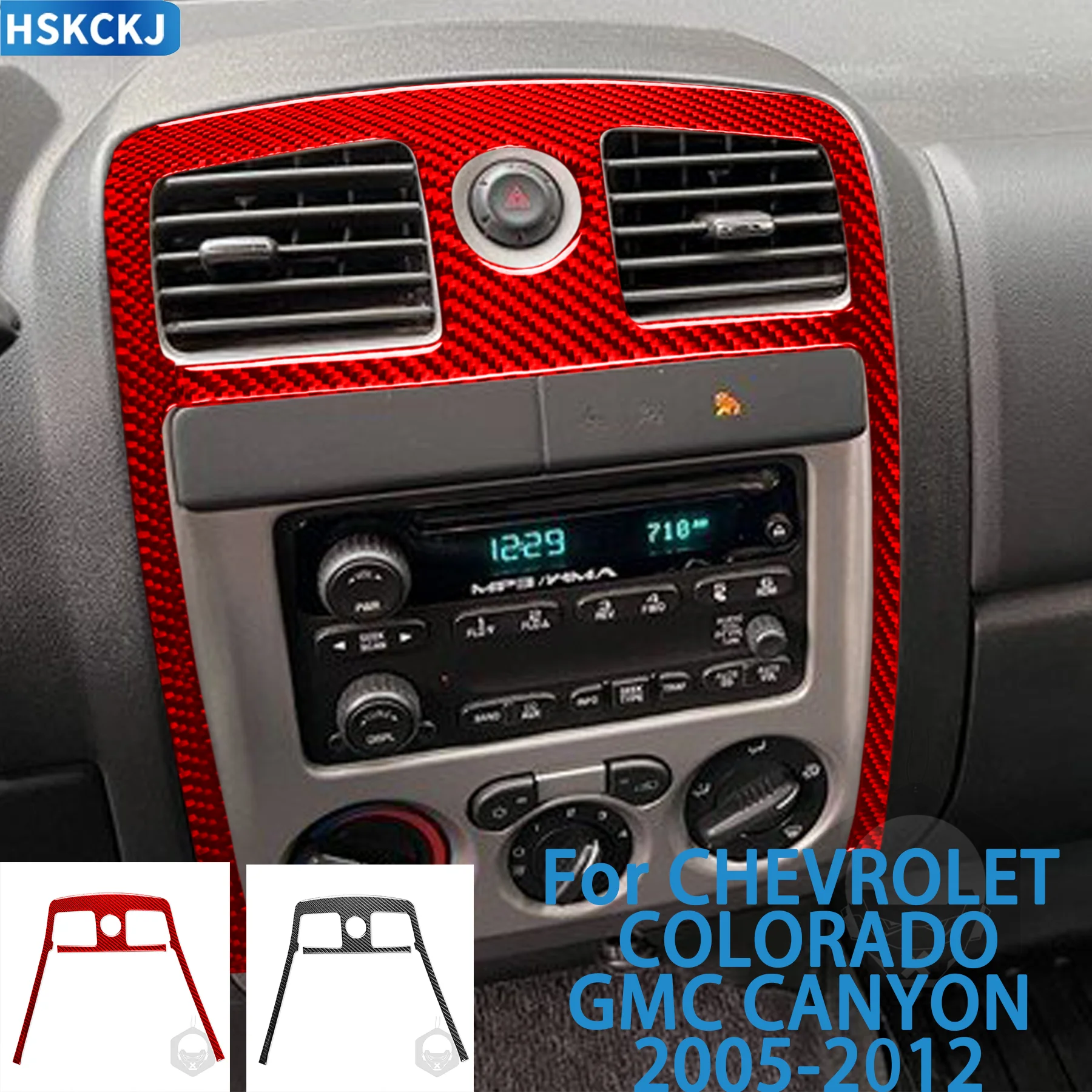 

Car Central Air Conditioning Vent Panel Carbon Fiber Interior Accessories Sticker FOR CHEVROLET COLORADO GMC CANYON 2005-2012