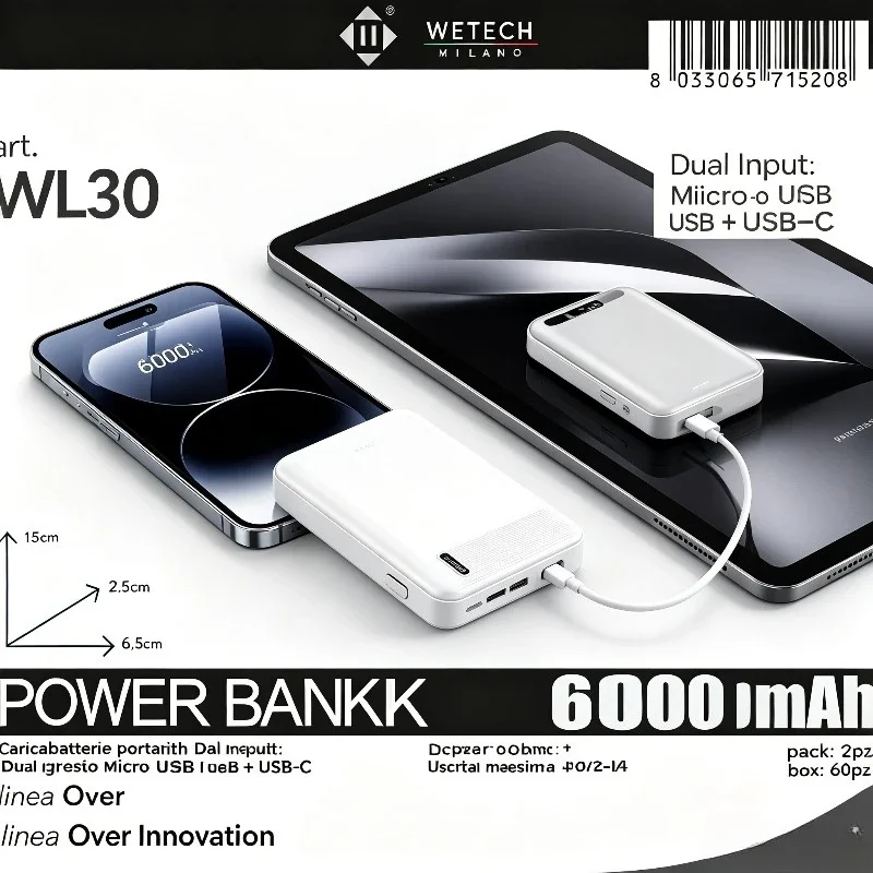 Power bank portatile da 5000 mAh con tecnologia MagSafe e ricarica wireless, dotato di cavo USB-C per ricarica rapida tramite PD, caricatore esterno per smartphone iPhone e Samsung.