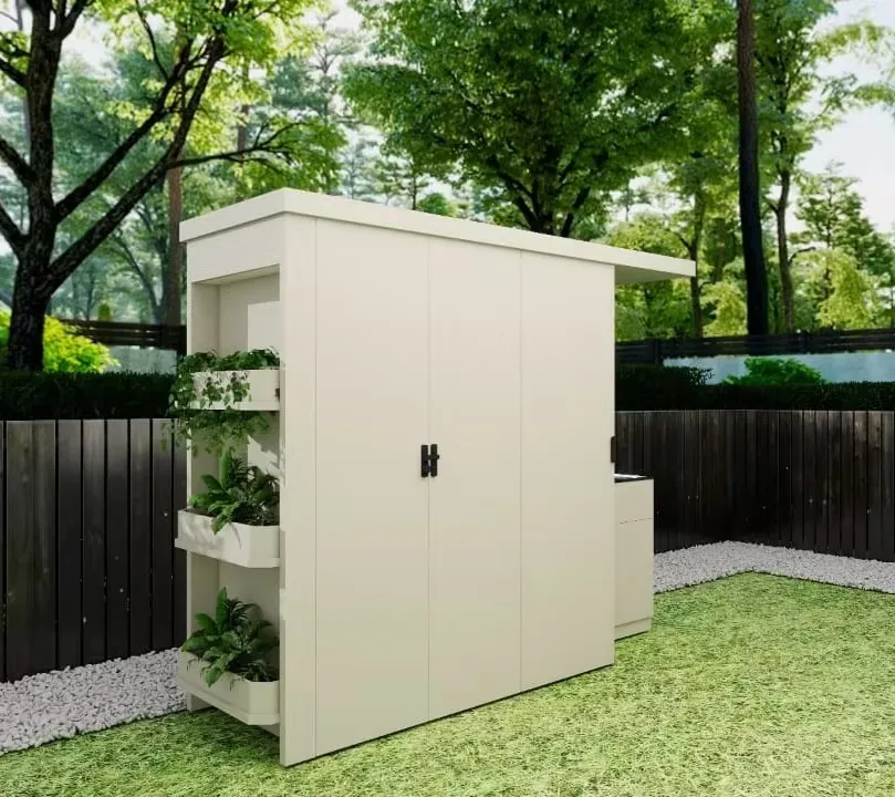 Customized Double-Door Locker Box European Popular Shed Waterproof  Storage Box Steel Metal Bicycle Storage Locker Customized