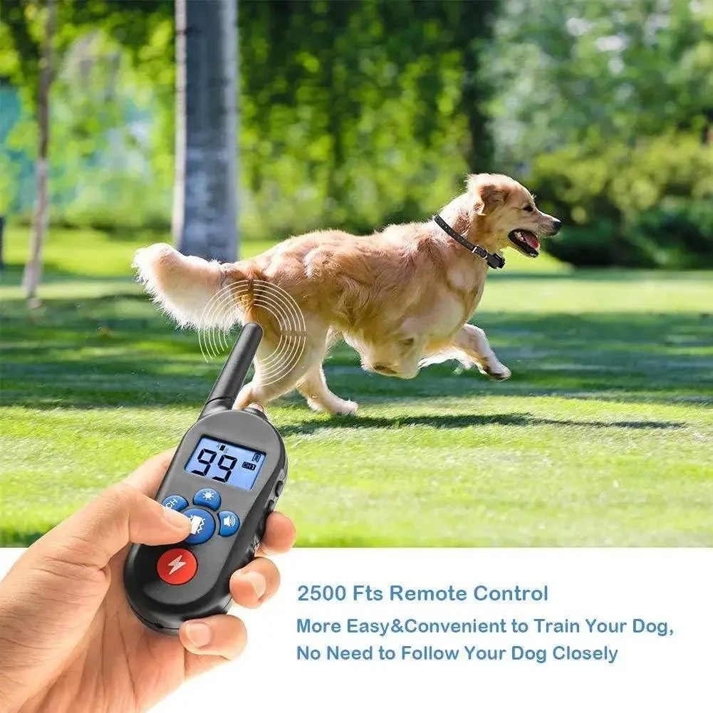 Electric Dog  800m Training Collar Remote Control Waterproof Pet Dog Bark Stop for All Size Shock Vibration Electric Shocker