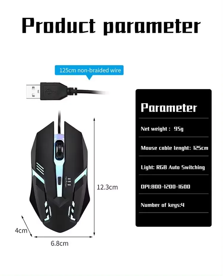 LED Backlit USB Gaming Mouse 5