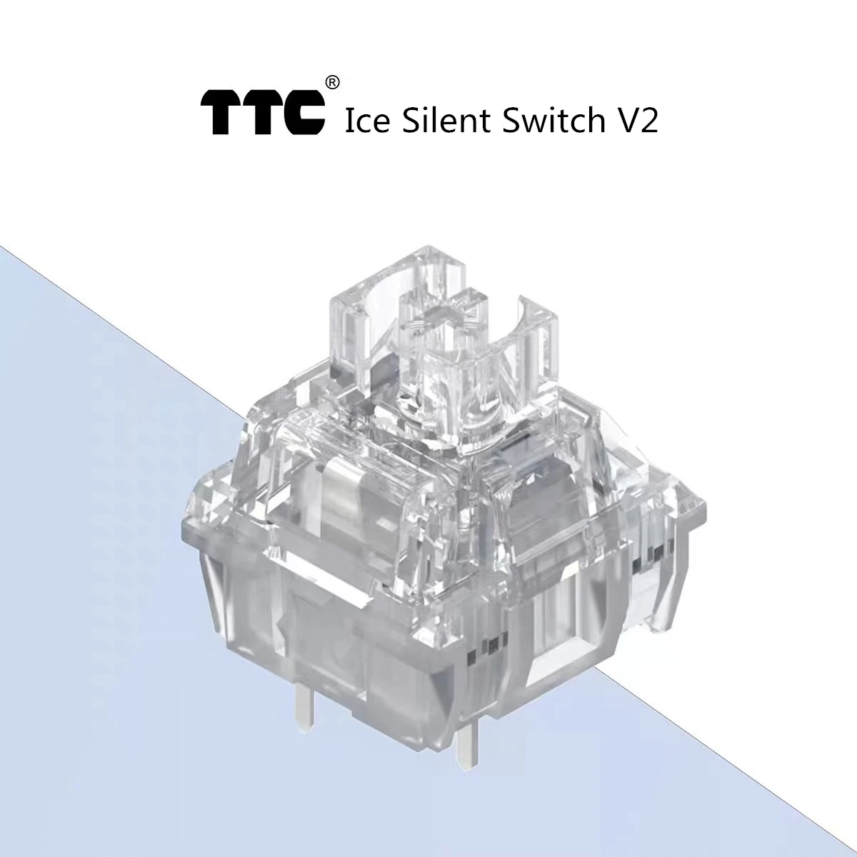 TTC Ice Silent Switch V2 Linear Switch 39g Ultra-Quiet Typing 100M Keystroke Lifespan Factory Lubed Gold-plated Spring Dustproof