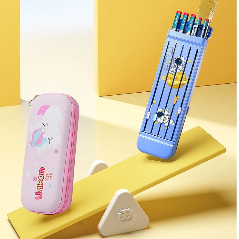 Trousse à Crayons Spatiale avec Glissière, Ensemble de Papeterie Esthétique, pour l'École, pour Adolescent Fille et Garçon, Sac à Stylos Poudres, Document, Boîte Cadeau