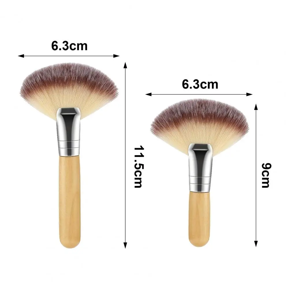4 Uds. Cepillo abanico Facial mango de madera accesorios de maquillaje para mujer cerdas suaves y esponjosas herramientas de cepillo aplicador de arcilla de barro Facial