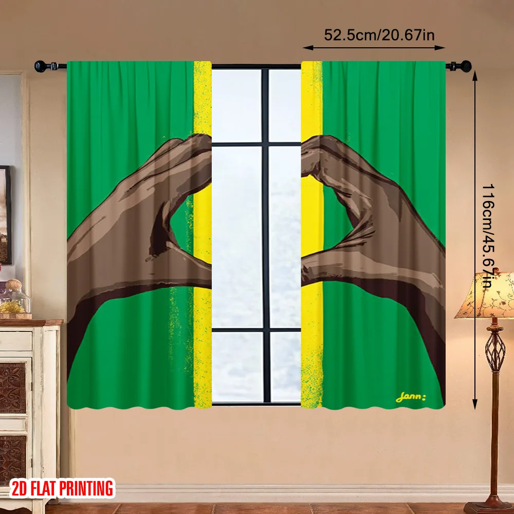 Love Arm Design Curtains, pole-mounted installation. Suitable for living rooms, bedrooms, dining rooms and hotels.