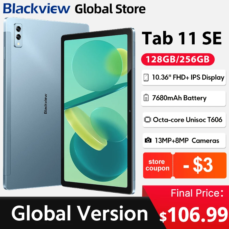 Blackview Tab 11 SEแท็บเล็ต10.36 ''จอแสดงผลFHD Unisoc T606 Octa Core Dual 4G LET GPS 8GB RAM 128GB ROM Android 12แท็บเล็ตพีซี