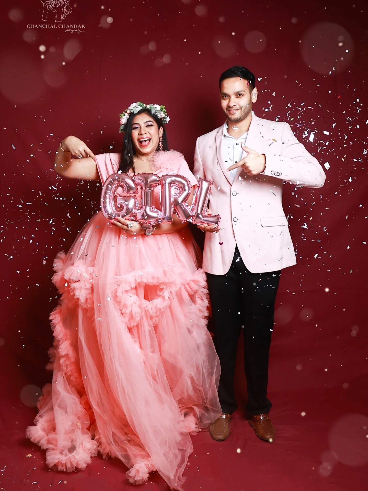 

Pink Women Pregnant Wedding Prom Dress Sexy V Neck Sleeveless Maternity Bridal Evening Gown Tiered Tulle Mesh Customized Robe