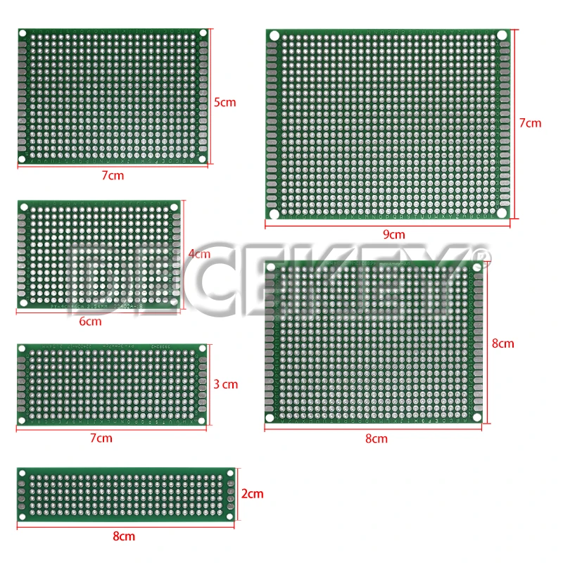32 Pcs Double Sided PCB Board Prototype Kit 6 Sizes Universal Printed Circuit Protoboard for DIY Soldering Project
