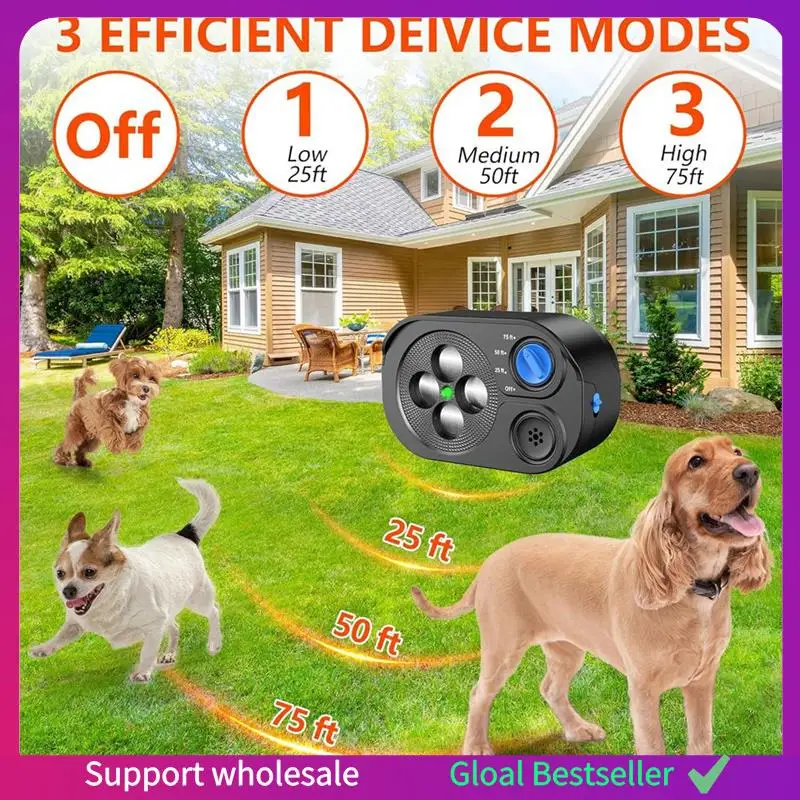 

A38M Anti Barking Device, Bark Box Rechargeable Dog Barking Deterrent Stop Neighbors' Dog From Barking Up To 75Ft
