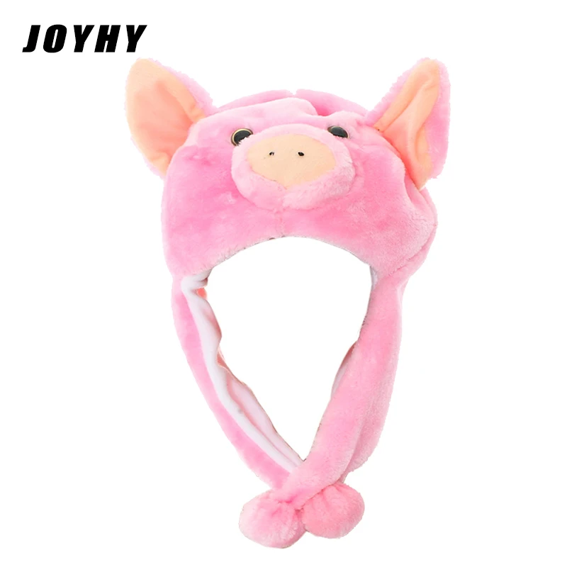 

JOYHY Kids Boys Girls Cartoon Plush Stand Ear Pink Piggy Earflap Animal Hats Children Cute Halloween Christmas Winter Warm Caps