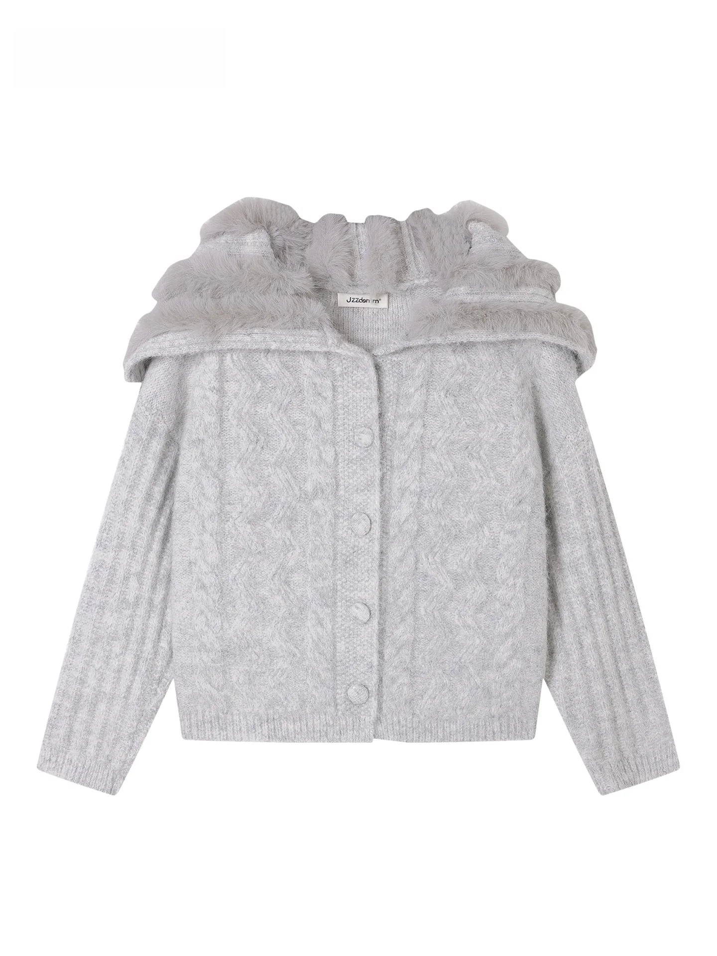 

Пушистый вязаный свитер, женский осенне-зимний новый Sle JZZDEMM, вязаный открытый кардиган, пальто, мягкий V-Ne Long Sve