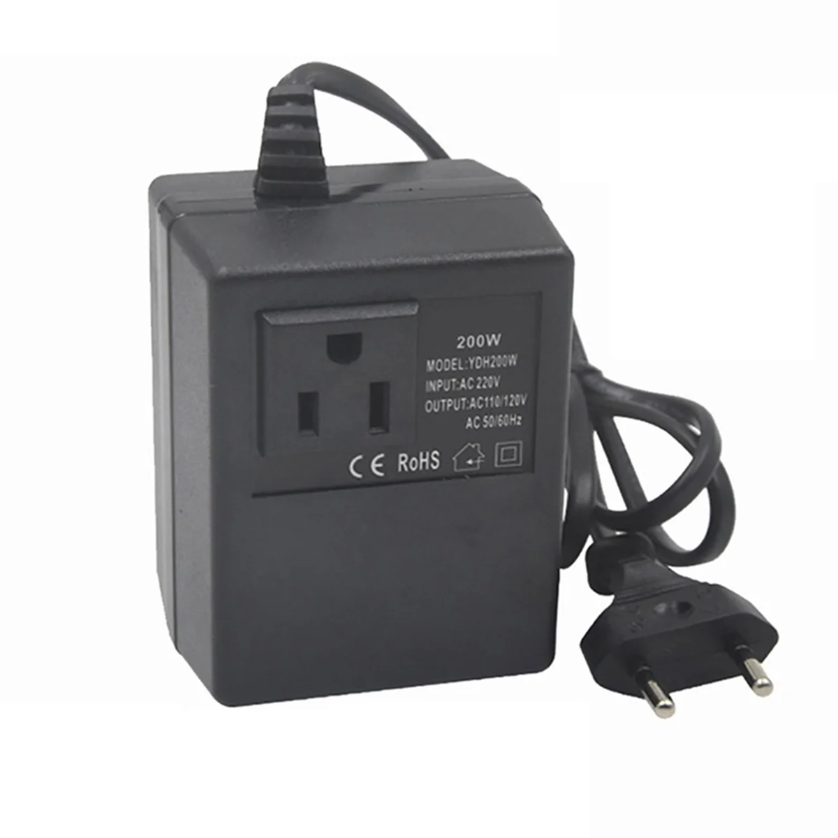 Power Transformer Voltage Regulator 220V to 110V Voltage Converter Step-Down Transformer Invert 200W EU Plug