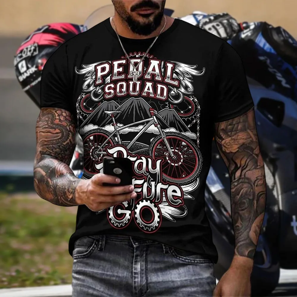 

3D Stereo High-Def New Summer Motorcycle Athletic Moisture-Wick Quick-Dry Casual T-Shirt Dynamic Visuals for Hot Weather Events