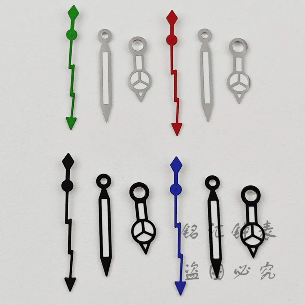 NH35 البرق الأيدي الثانية الفرعية الأيدي الفضة ساعة سوداء الأيدي ل NH34 NH35 NH36 NH38 حركة الساعات مؤشرات الأخضر مضيئة #3