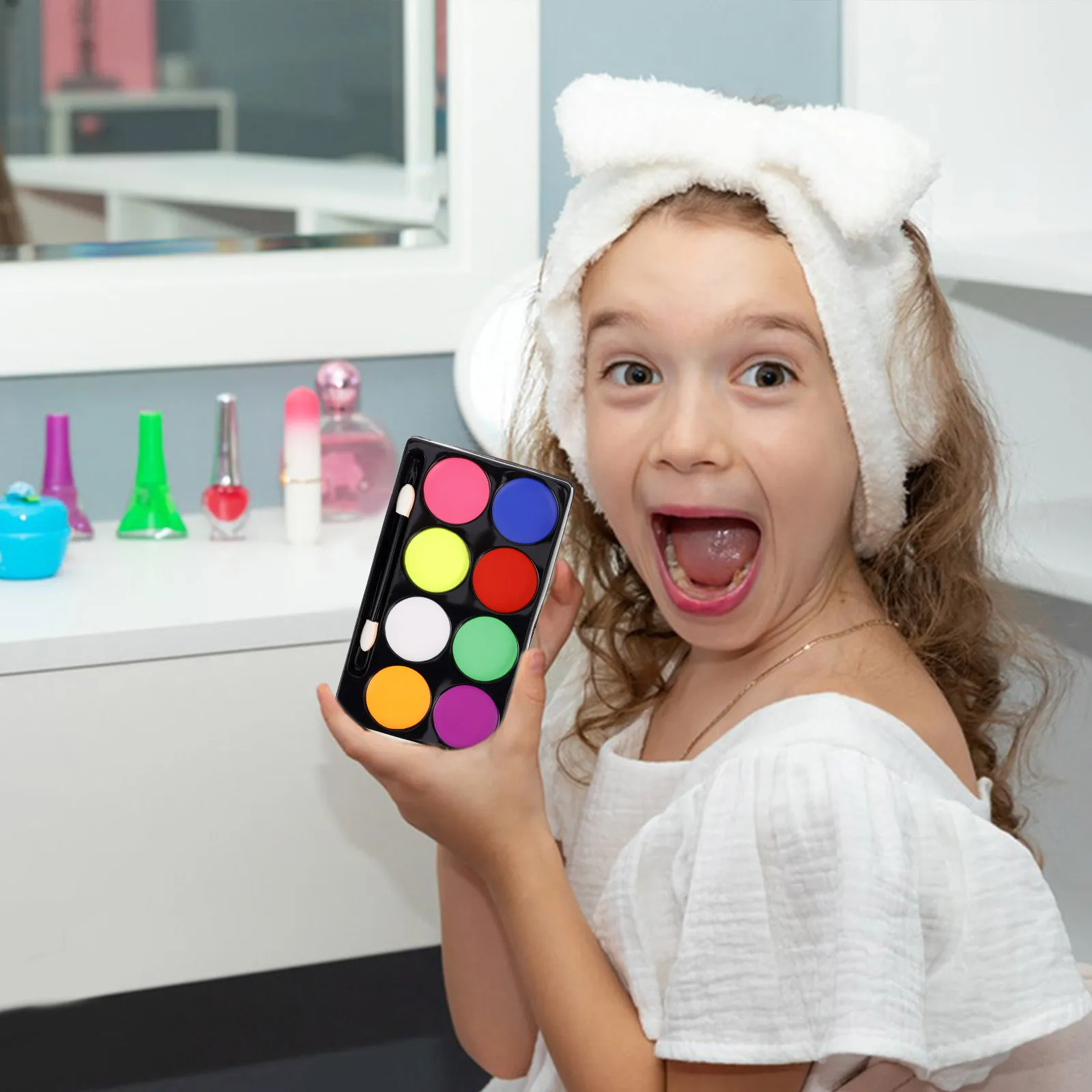 2 صندوق لوحة طلاء زيتية 8 ألوان زاهية طلاء الجسم مهرجان مرحلة الحفلات ماكياج تأثيري صبغة الوجه الفنية