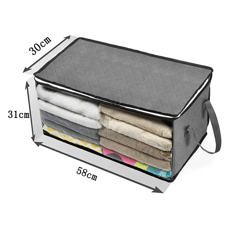 Large Capacity Quilt Storage Bag Non-Woven Clothing Storage Box Wardrobe Organizer For Clothes Bedroom Closet Organizer Case Hot