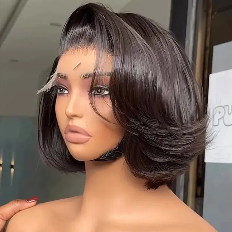 

Butterfly Layered Cut Short BobReady To Go Glueless Wig