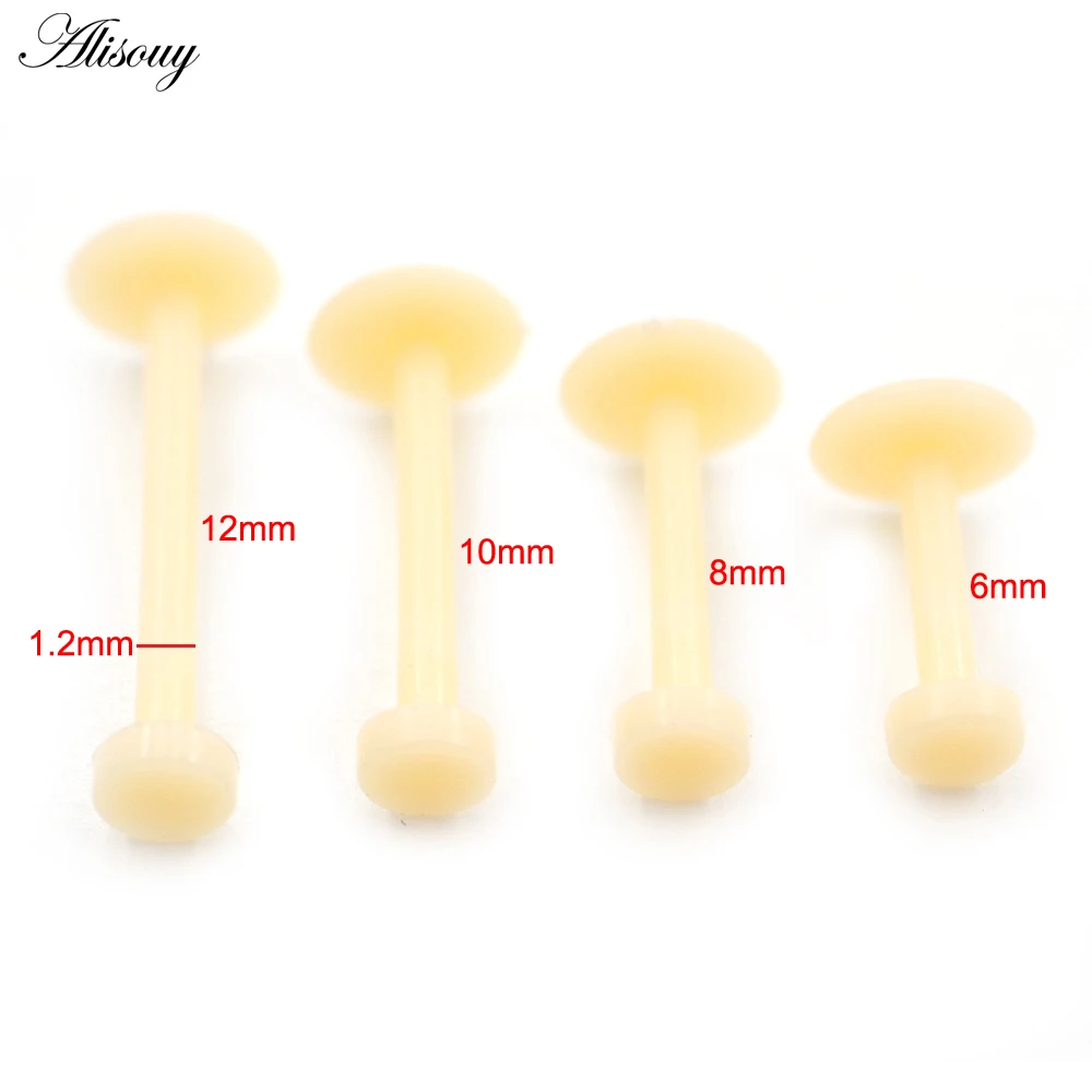 1PC Trendy Flesh-color UV Acrylic Threadless Bar Labret Lip Ring Ear Cartilage Tragus Helix Stud Earring Piercings Body Jewelry