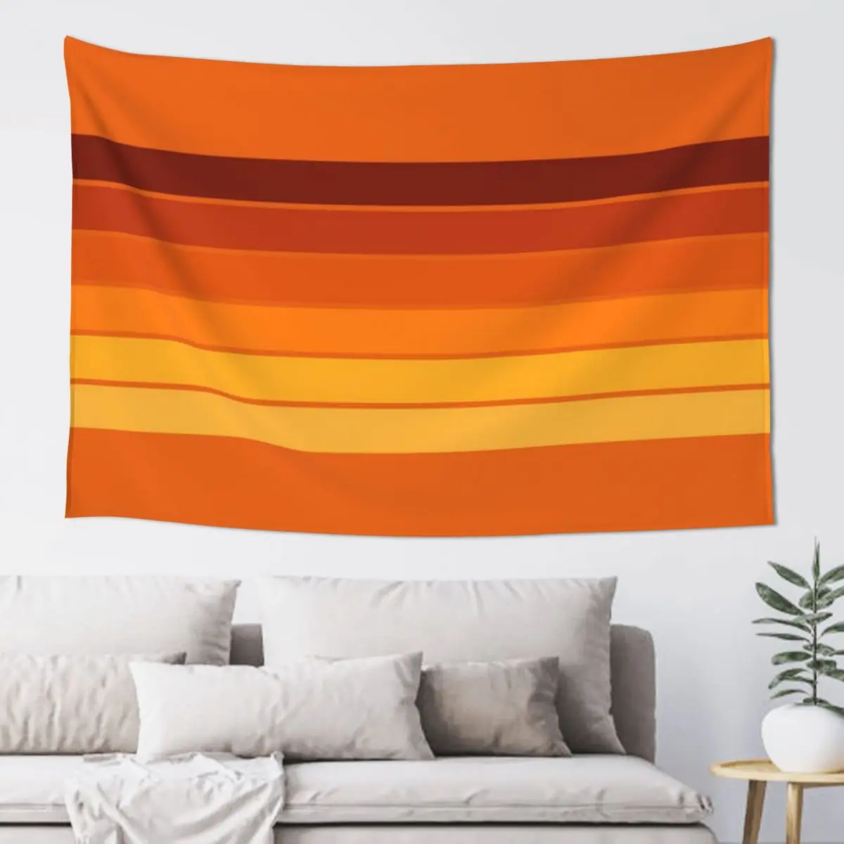 

Fall Retro Stripes (Orange) Tapestry Decorations For Room Living Room Decoration Decor For Room Tapestry