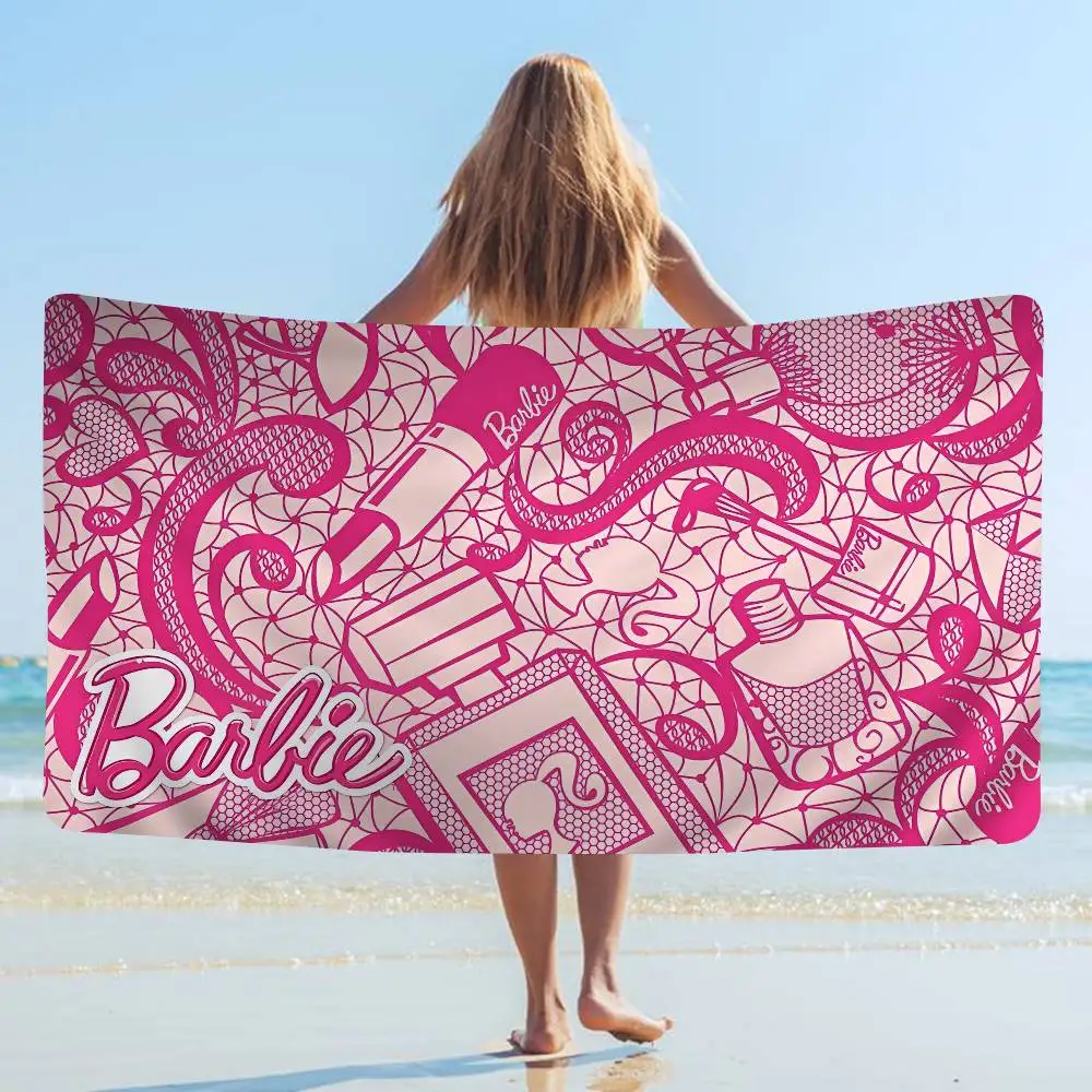 B-Barbie Moive Toalla de playa de dibujos animados lindo Kawaii decoración de la habitación baño niñas niños toallas de mano para baño ducha