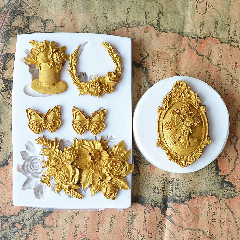 Beautiful Rose And Flower Fairy Silicone Mold Cake Chocolate Candy Birthday Cake Decoration Mold Party Essential