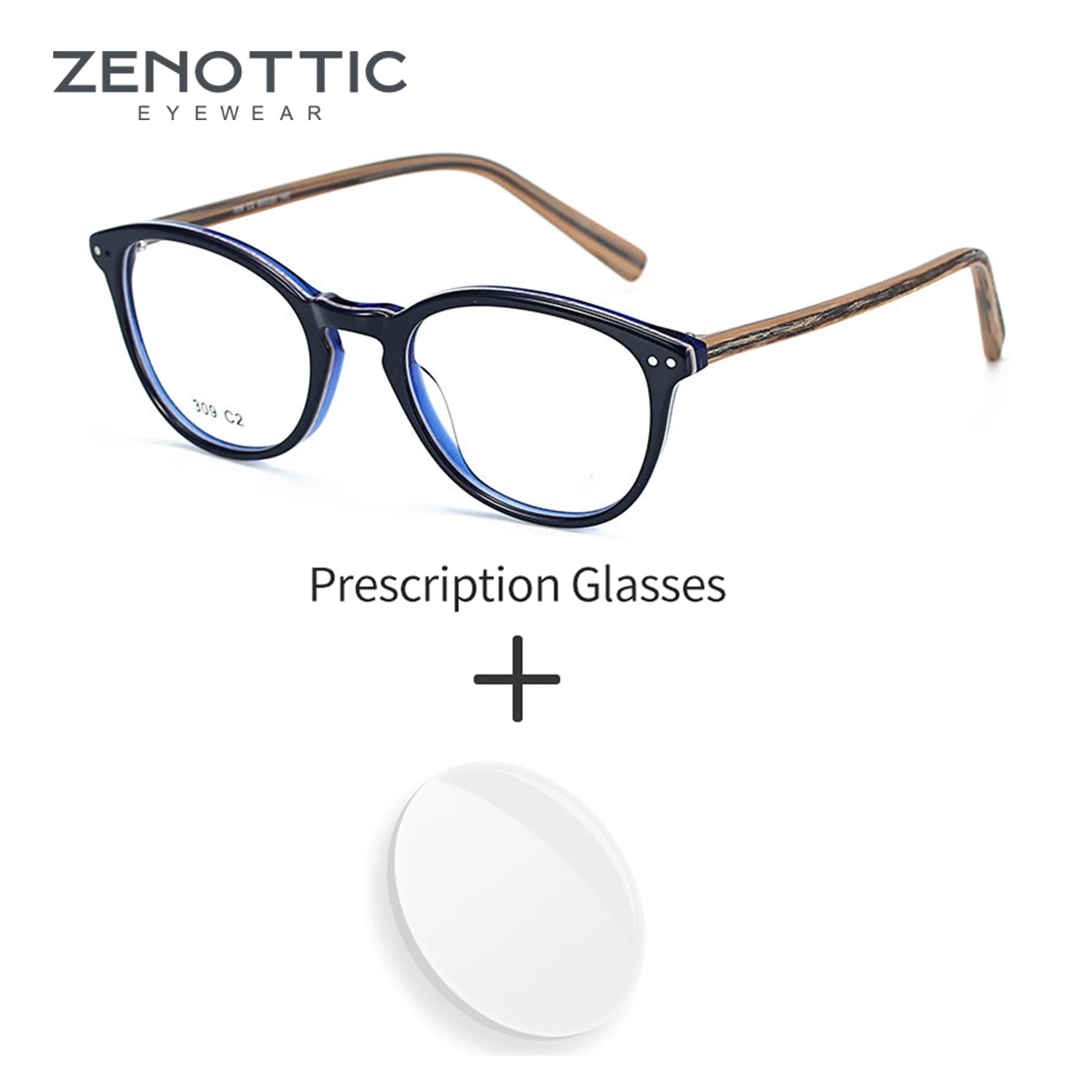 

ZENOTTIC Full-Frame PC Material Prescription Glasses, Fashionable Rectangular Myopia Photochromic Optical Eyewear for Men
