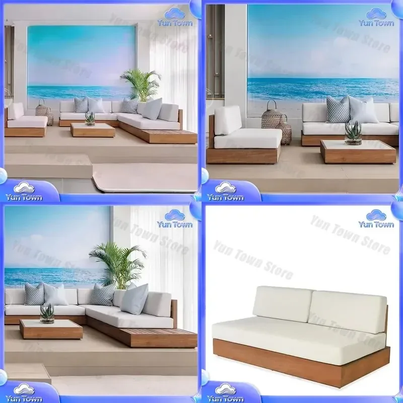 Outdoor Sofa Set for All Weather Use Patio Garden Sofa Sectional for Teak Furniture Outdoor Wooden Sofa for Garden Living