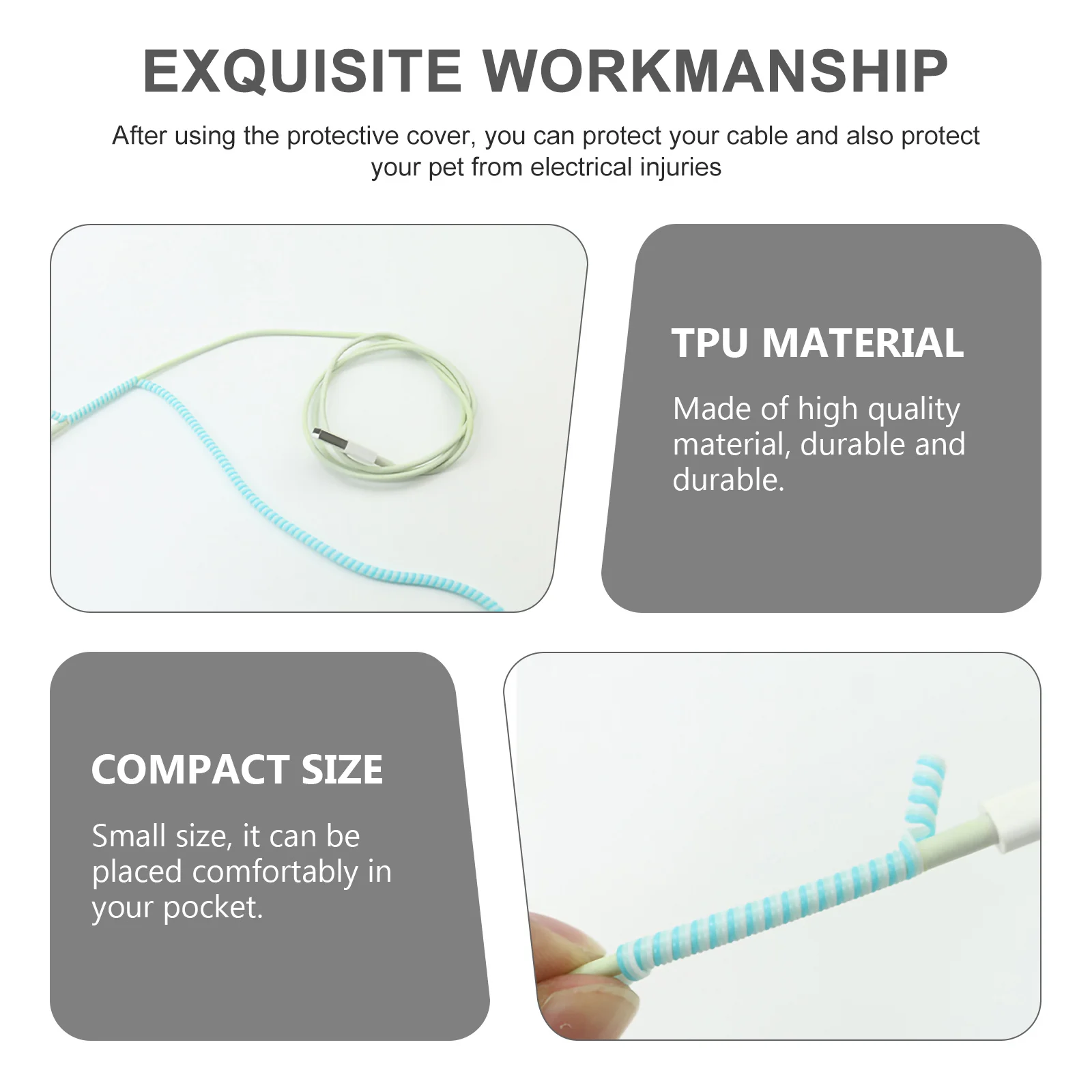 

12pcs Spiral Wrap Protective Sleeves For Cord Management Wire Wrap Organizer Tube Keeper Cable Cord Management Tube Saver