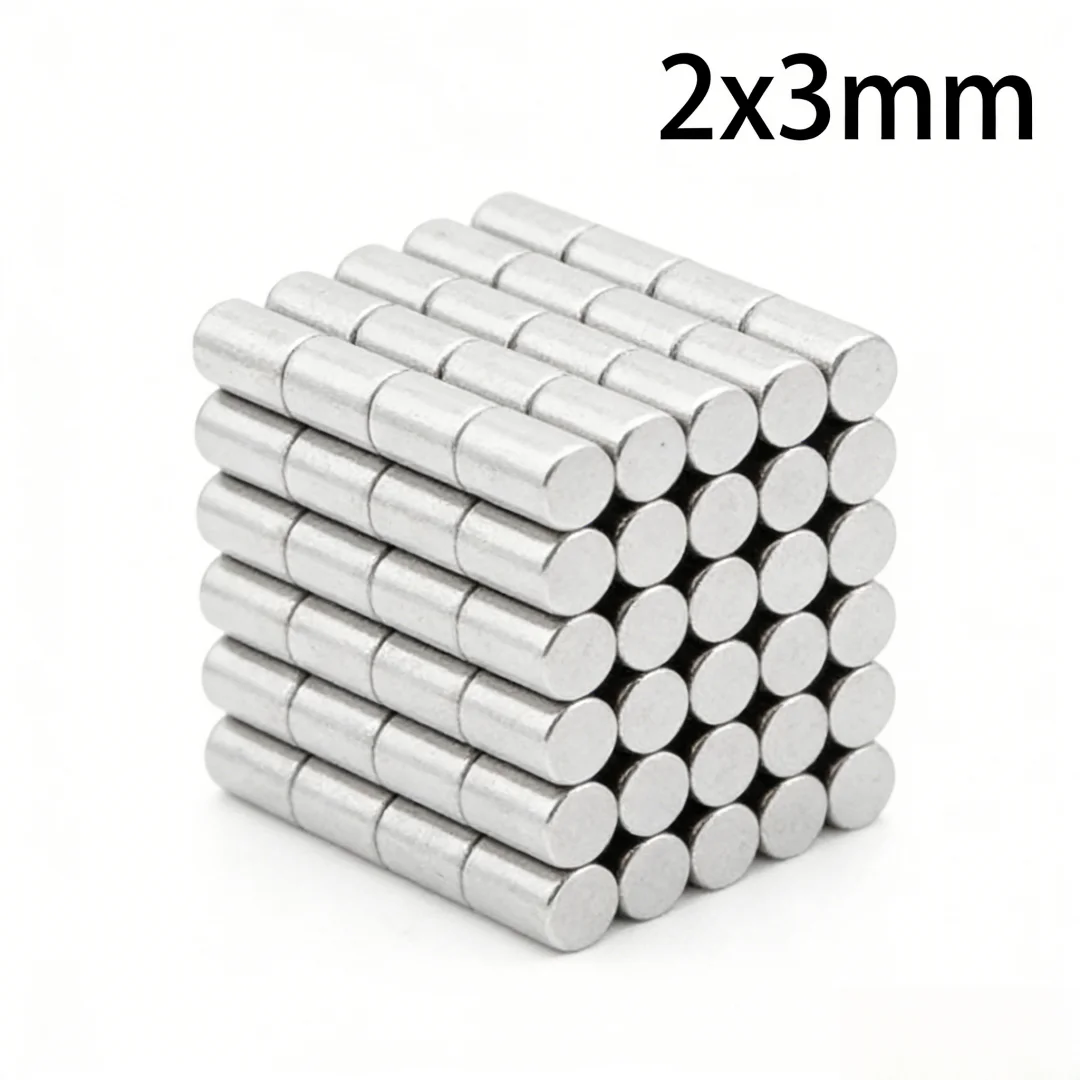 2*3mm Round Strong Powerful Magnets 2x3 Disc Magnets For Fridge, DIY, Building, Scientific, Craft, Education 2*3