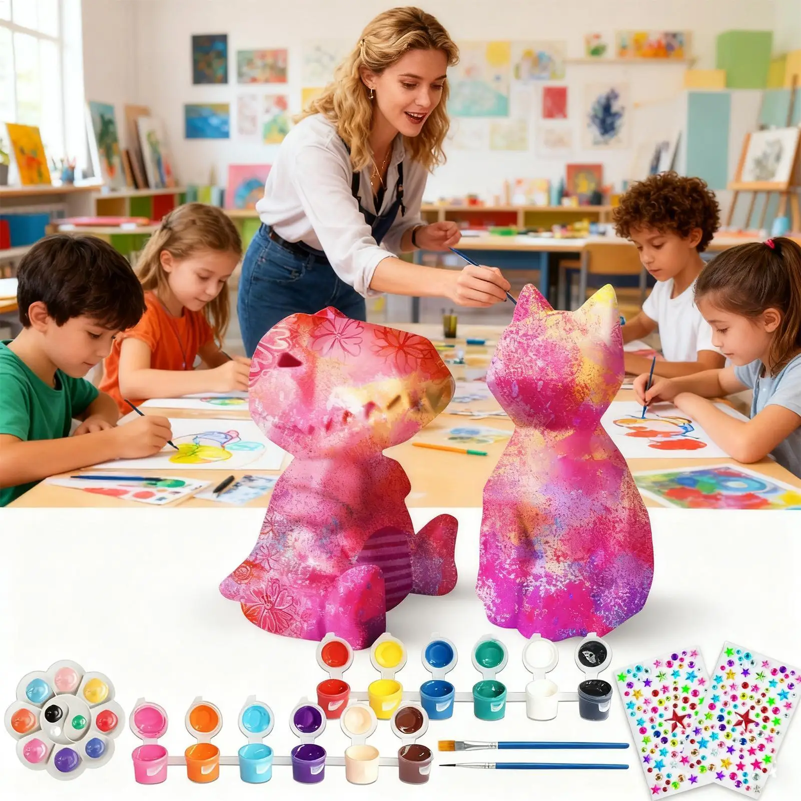 Night Light Craft Kit Fun Lamp Drawing Learning Set Educational Art Toy For Children Boy Girl Home Indoor Birthday Classroom