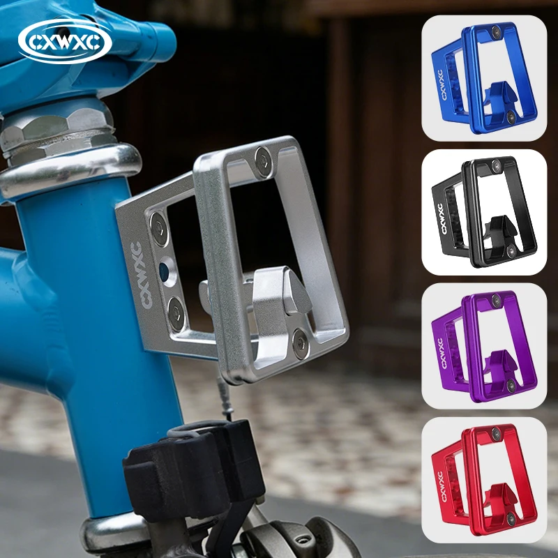 Image of CXWXC Faltbarer Fahrrad-Vorderradträger-Taschenhalter für Brompton Dahon Fahrrad-Vorderradträger-Adapter Teleskopisch