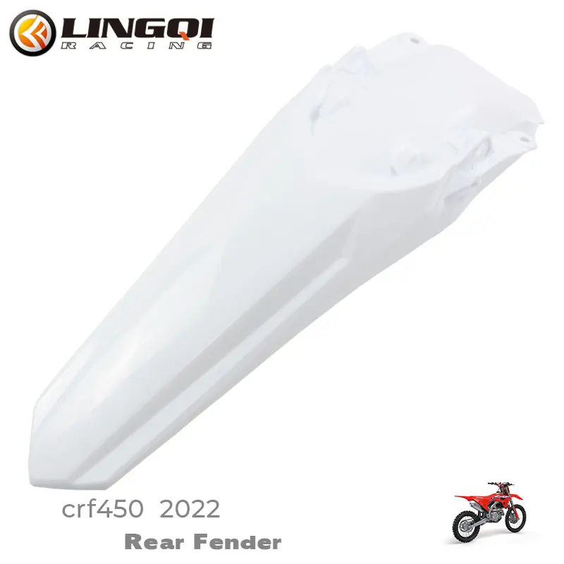 LINGQI Motorcycle White PP Plastic Rear Fender Splash Tail Mud Guard Cover For CRF450 CRF 450 2022  Dirt Pit Bike Off Road