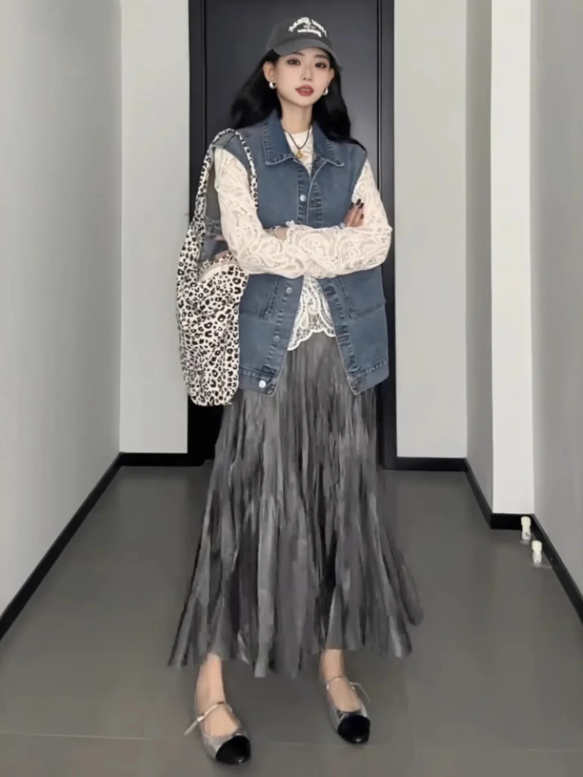 

Корейская японская женская юбка-миди трапециевидной формы с эластичной резинкой на талии, плиссированная весна-лето, универсальная юбка больших размеров для поездок на работу