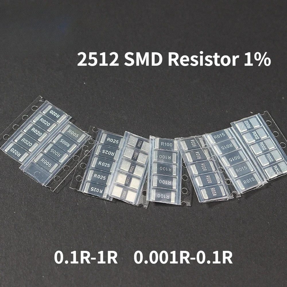 

50 шт. 2512 комплект резисторов из сплава SMD 1% допуск0.1R-1R/0.001R-0.1R R001 R002 R005 R008 R010 R015 R050 R100 R200 R500