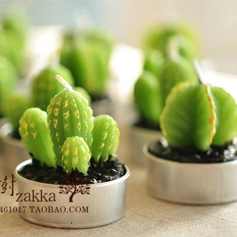 Decoration Miniature Candles Garden A Rare Cactus Plant Simulation Candle Wedding Decoration Holiday Decorations B1 Birthday