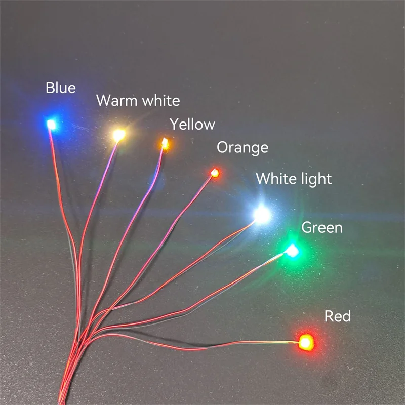 50Pcs 0603 0805 1206 12V Led Wired Chip Scenes Pre-soldered SMD Lamp Micro DIY Model Toy Diorama Scenes Wires Lights Kit 30CM