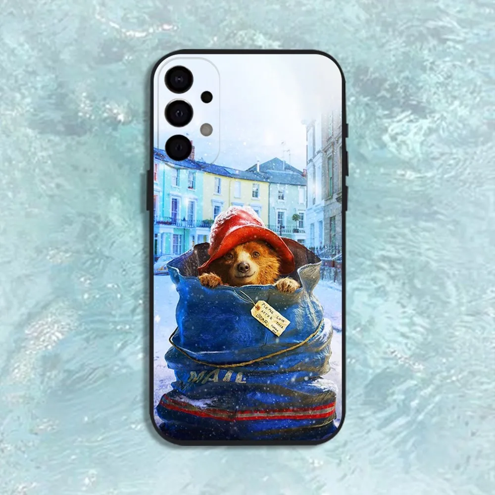 Милый чехол для телефона P-Paddington B-Bear для Samsung S25, S24, S21, S22, S23, S30, Ultra, S20, Plus, Fe, Lite, Note, 10,9,5G, черный чехол