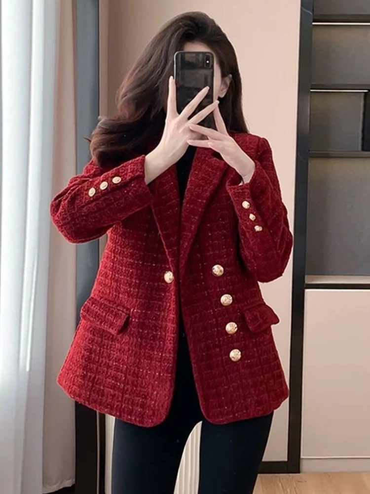 

2025 New Fashion Trendy Women's Blazer Jacket, Lightweight Luxury & Youthful Design, Quilted & Thickened for Autumn & Winter