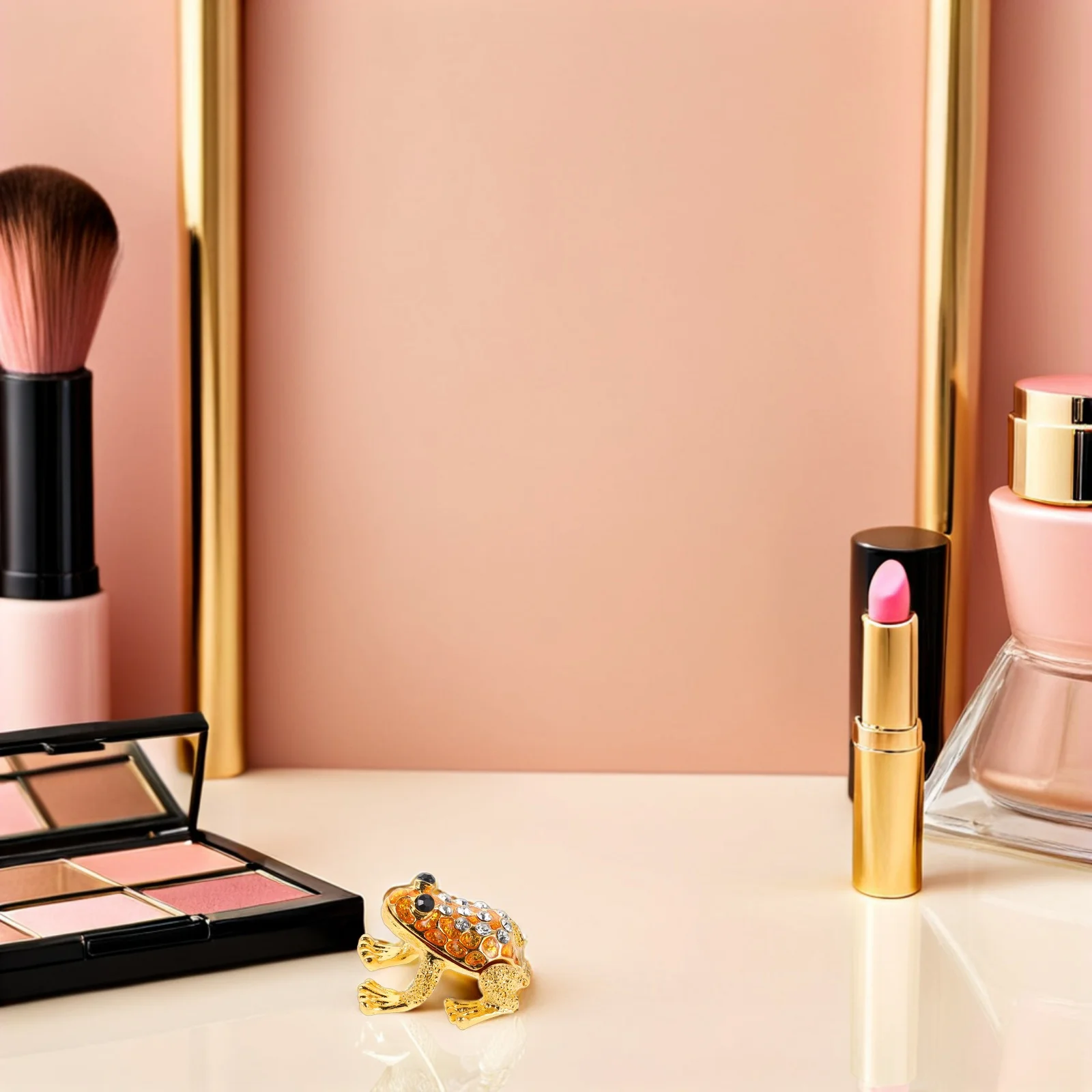 

Frog Jewelry Box Rhinestone Accented Vintage Style Hinged Trinket Organizer Rings Ring Storage Case Earrings Desktop Decor