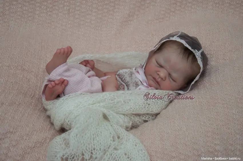 NPK 17inch Unfinished Unpainted Fresh Color Blank DIY Doll Parts Sleeping Baby Reborn Kovu Doll Kit with Cloth Body