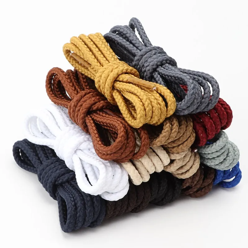 1Pair Round Shoelaces Outdoor Sneakers Shoe laces Solid Boots Rope Shoelace length 80cm 100cm 120cm 140cm 160cm Shoestring