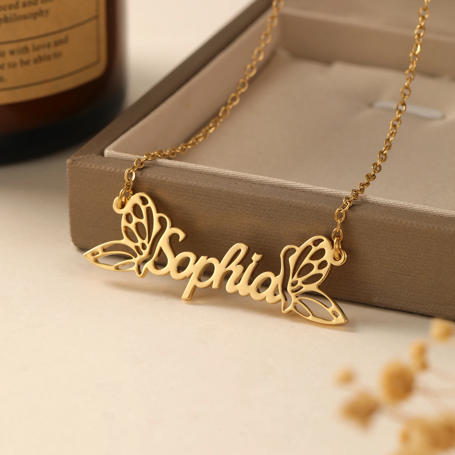 

Custom Personalized Transformation Name Necklace Butterfly Pendant Symbol of Growth Beauty Meaningful Birthday Anniversary Gift