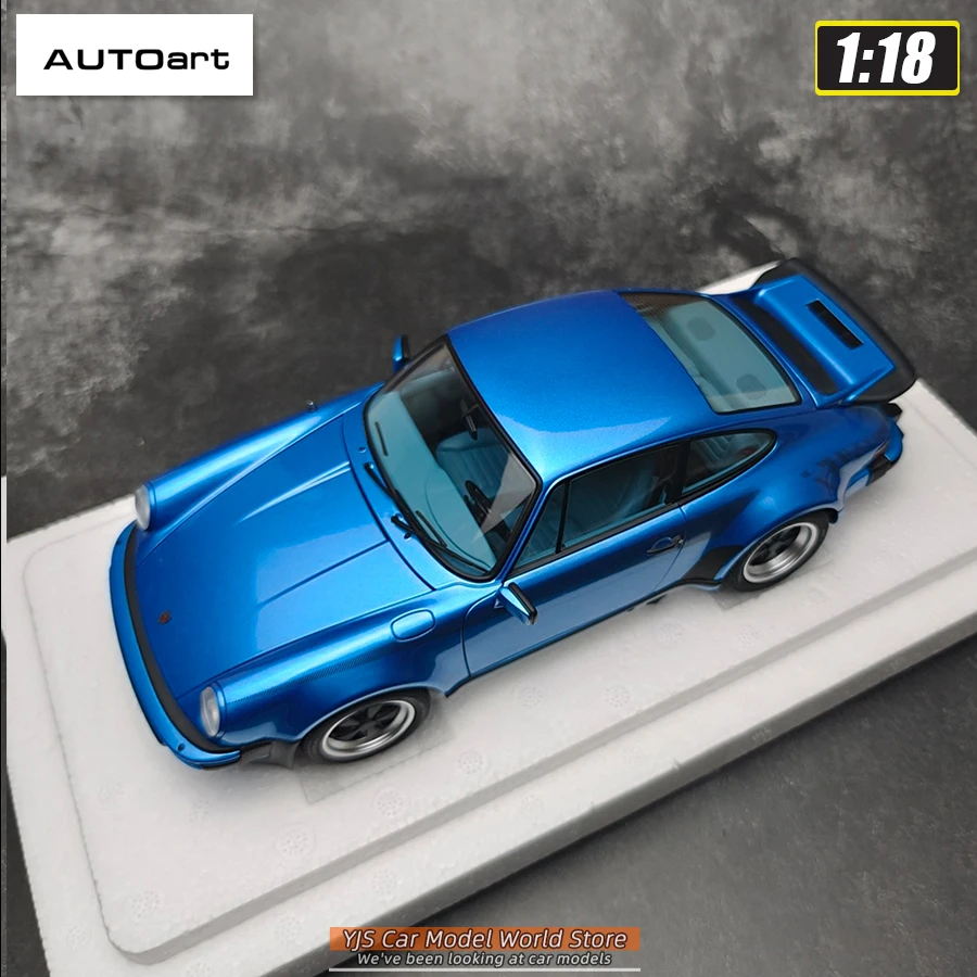 AUTOART Car Model 1/18 Porsche 911 Turbo 3.0 (930) (Minerva Blue) #78115 Car Model Collection Static Ornament Holiday Gifts