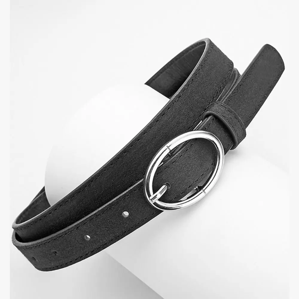 Trendy Pin Buckle Suede Leather Belt Casual Retro Business Waist Belt Luxury Design Waistband For Women