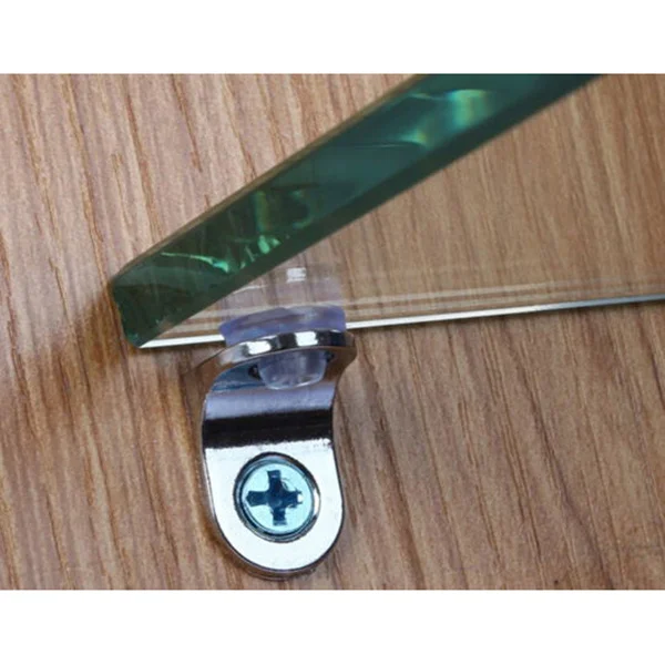 Soportes de soporte para estante en forma de L de acero inoxidable, aleación de Zinc duradera con ventosas de silicona para muebles, armarios, 10 Uds.